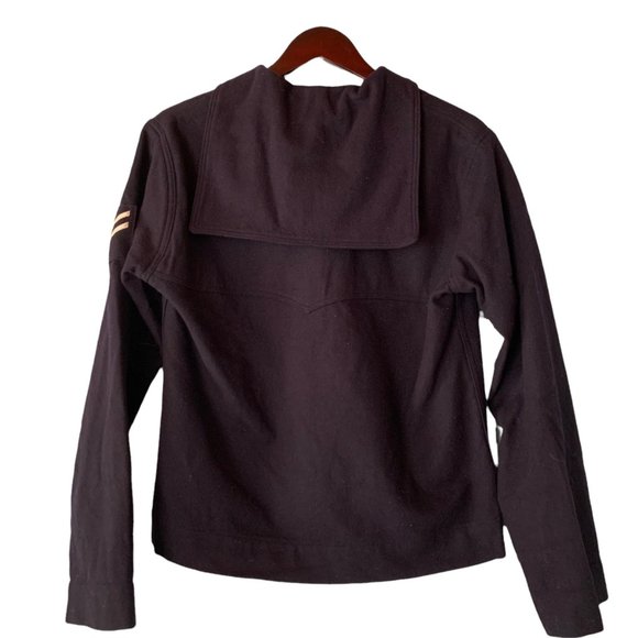 Vintage 40s Wool Sailor Jumper 38R Cracker Jack Undress Military Navy Blue - Picture 2 of 10